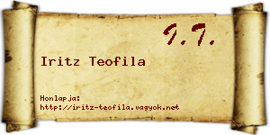 Iritz Teofila névjegykártya